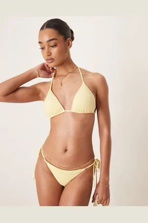 Stradivarius – Gekräuseltes Bikinioberteil in