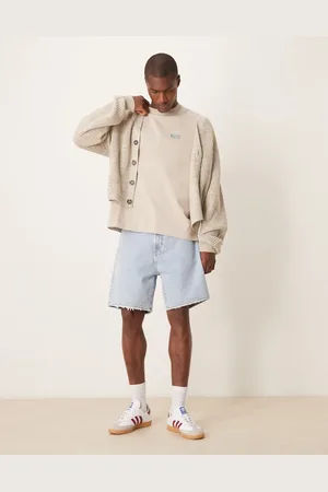 Abercrombie & Fitch – Lockere Jeans-Shorts in hellblauer Waschung