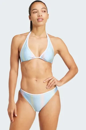 adidas Adidas – Tiro – Neckholder-Bikini in glänzendem /Weiß
