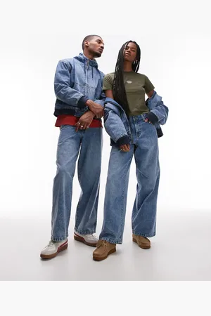 Dickies – Loose Wave – Jeans in hellblauer, verblichener Waschung mit weitem Bein