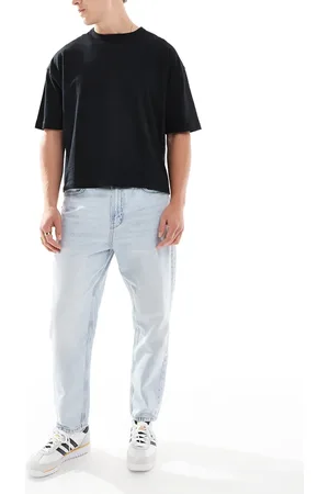 Bershka – Loose Fit Jeans in hellblauer Waschung
