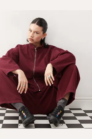 Reclaimed – Bomberjacke aus Cord in Burgunderrot, Kombiteil