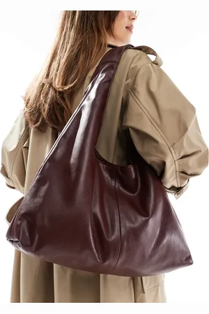 Pull&Bear – Weiche City-Tasche in Burgunderrot