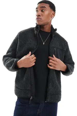 Ralph Lauren – Hybrid – Jacke aus Teddyfell in meliert mit durchgehendem Reißverschluss
