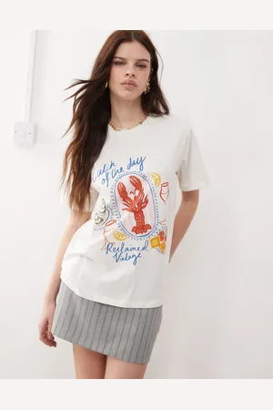 Reclaimed – Oversize-T-Shirt in mit Hummer-Dinner-Print
