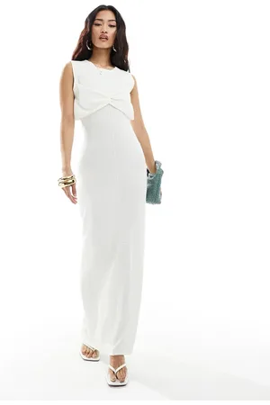 4th & Reckless – Maxikleid aus Feinstrick in mit verdrehtem Brustdetail und Naht vorne