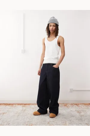 Reclaimed – Weite Baggy Jeans in Rinse-Waschung mit Kontrastnähten