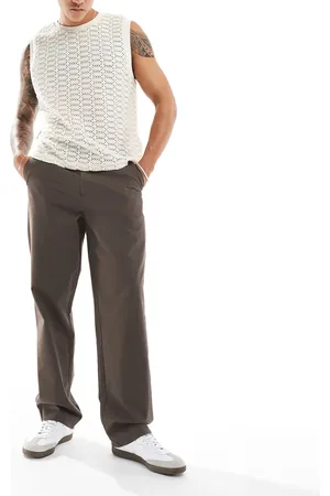ASOS – Weite Hose in Dunkelbraun