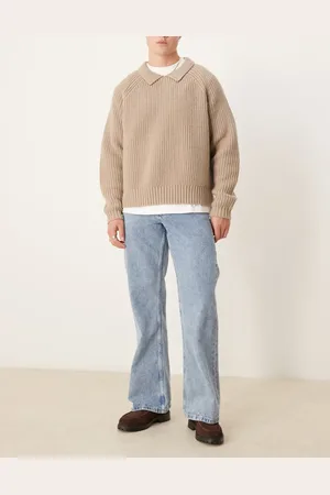 ASOS – Weite Schlagjeans in hellblauer Waschung