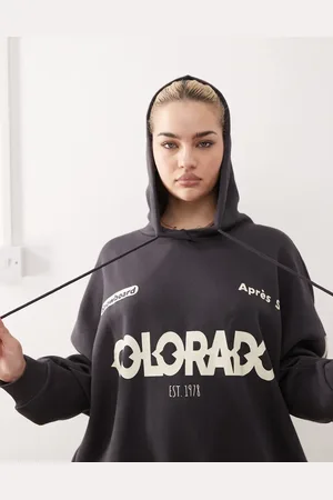 Noisy May – Oversize-Kapuzenpullover in mit „Colorado“-Textprint