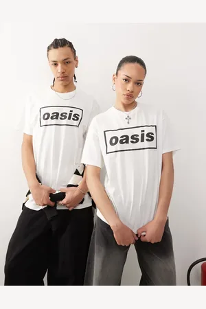 Reclaimed – Unisex-T-Shirt in Weiß mit lizenziertem „Oasis“-Print