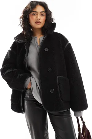 ASOS – Teddy-Jacke in mit Stehkragen