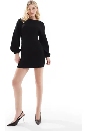 Closet – Geripptes Minikleid in mit Ballonärmeln