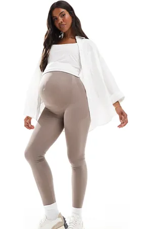 Mama;licious Maternity – Nahtlose Leggings in Taupe