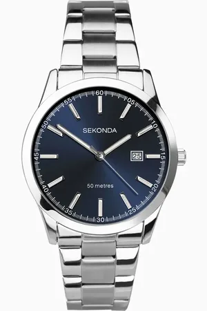 Sekonda – Taylor – Herrenuhr mit blauem Zifferblatt mit 43 mm Durchmesser und Edelstahlarmband