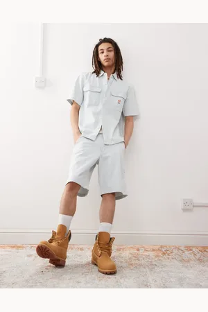 Wrangler – Casey Jones Workwear – Carpenter-Jeansshorts in heller Waschung mit Streifen, Kombiteil