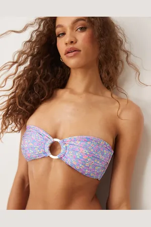 Kulani Kinis – Bubblegum Blossom – schimmerndes, trägerloses Bandeau-Bikinioberteil