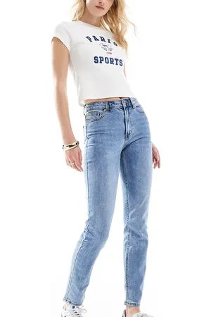 ONLY – Emily – Gerade Jeans in Mittelblau