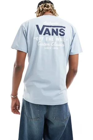 Vans – Holder – Klassisches T-Shirt in Staubblau mit Rückenprint