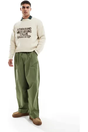 ASOS – Oversize-Baggy-Hose in Khaki