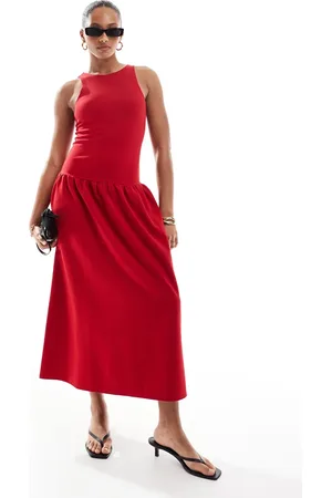4th & Reckless – Ärmelloses Racerneck-Midaxikleid in mit niedriger Taille