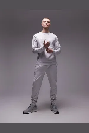 Tommy Hilfiger – Lounge-Jogginghose in Hellgrau mit Logo