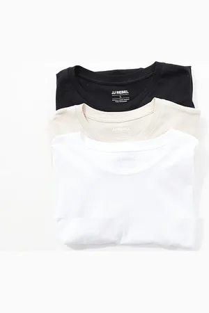JJ – 3er-Pack Oversize-T-Shirts in Schwarz, Weiß und Beige