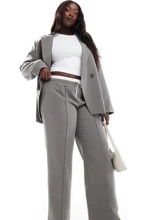 4th & Reckless Exklusiv – Elegante Hose in Anthrazit mit geradem Schnitt, Tunnelzug und Kontrastbund, Kombiteil