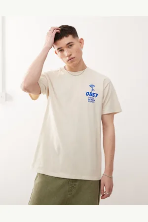 Obey – Building Strong Minds – T-Shirt in Creme mit Grafik-Logo