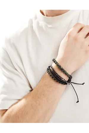 ASOS – 4er-Set Perlenarmbänder in - und Grüntönen