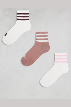 adidas Adidas Training – Essential – 3er-Pack mittelhohe Socken in Weiß und Ton mit den 3 Streifen