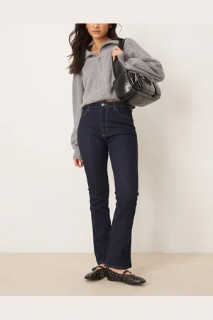 ASOS – Ausgestellte Bootcut-Jeans in Grau mit Komfort-Stretchanteil und mittelhohem Bund