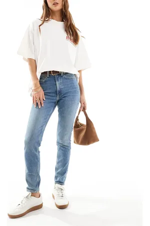 Ralph Lauren – Eng geschnittene Jeans in mit hohem Bund