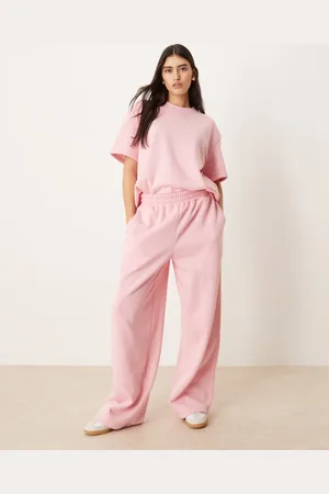 ASOS – Weit geschnittene Jogginghose in Pastellrosa, Kombiteil