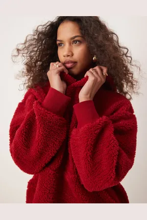 ASOS – Oversize-Kapuzenpullover aus Teddyfell in