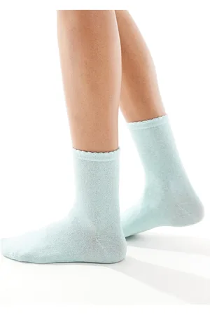 Pieces® – Glitzersocken in Türkis