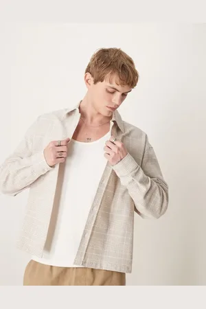 ASOS – Kastiges Oversize-Hemd mit neutralem Karomuster