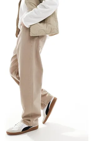JACK & JONES – Alex – Weit geschnittene Hose in Beige