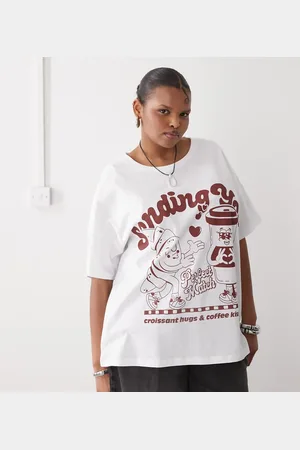 Noisy May – Oversize-T-Shirt in mit Kaffeeprint