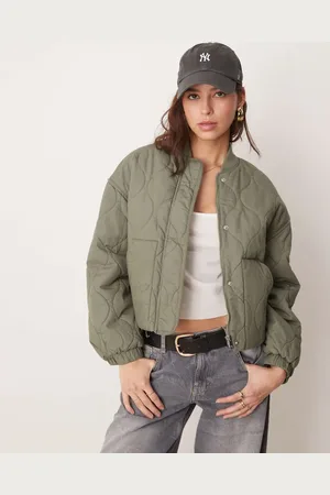 New Look – Wattierte Bomberjacke in Khaki