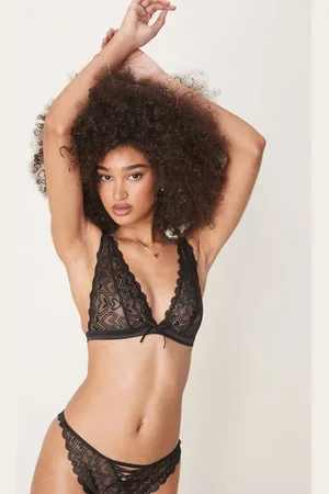 ASOS – Blake – Weicher BH aus schwarzer Herzspitze mit Korsettdetail und hohem Trägeransatz