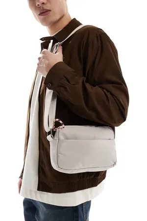 ASOS – Nylon-Umhängetasche in Steinbeige