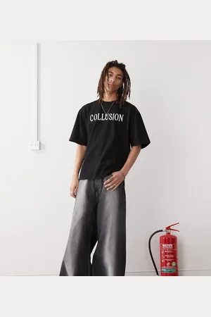 COLLUSION – Kastiges T-Shirt in mit Logostickerei