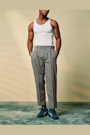 ASOS – Schmal zulaufende, elegante Oversize-Hose mit Mikrotextur in Stein