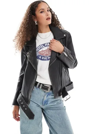 Urban Code – Klassische Lederjacke in mit Vintage-Effekt