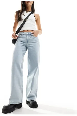 Weekday – Ample – Gerade, lockere Jeans in Opulent- mit niedrigem Bund