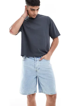 Only & Sons – Loose Fit Jeans-Shorts in hellblauer Waschung
