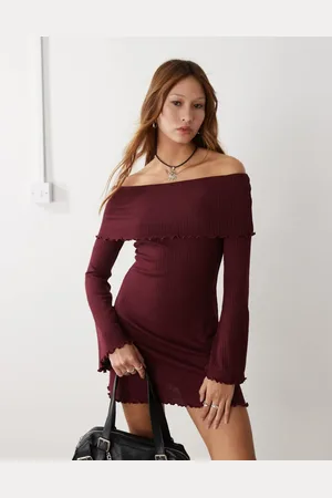 COLLUSION – Minikleid mit umgeschlagenem Carmen-Ausschnitt