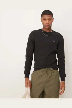 Calvin Klein – Langärmliges Oberteil in mit Waffelstruktur und Logo aus Webstoff