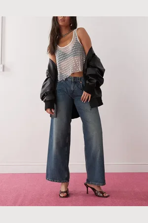 Motel – Jeans in hellem mit sehr weitem, geräumigem Schnitt und niedrigem Bund